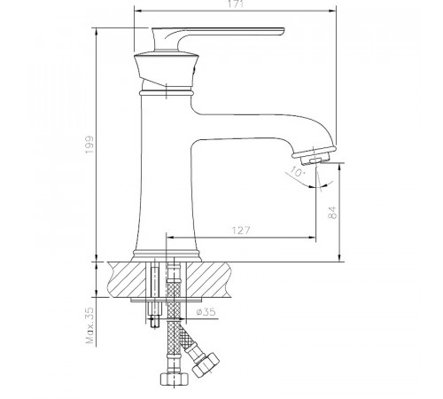 Смеситель для раковины Haiba HB10181-5 Золото