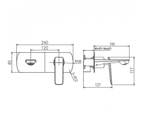 Смеситель для раковины Haiba HB80548-7 Черный Хром