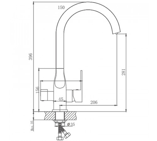 Смеситель для кухни Haiba HB76533-3 Пепельный