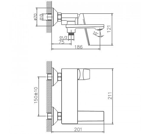 Смеситель для ванны Haiba HB60533-3 Пепельный