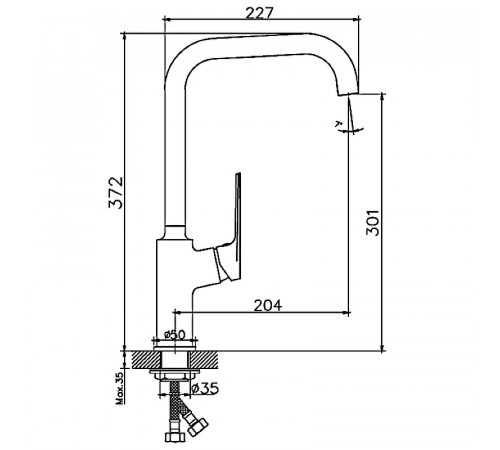 Смеситель для кухни Haiba HB70533-3 Пепельный