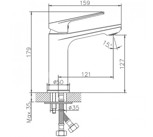 Смеситель для раковины Haiba HB10533-3 Пепельный