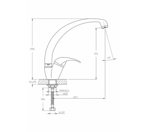 Смеситель для кухни Haiba HB4115-2 Хром