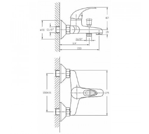 Смеситель для ванны Haiba HB3015 Хром