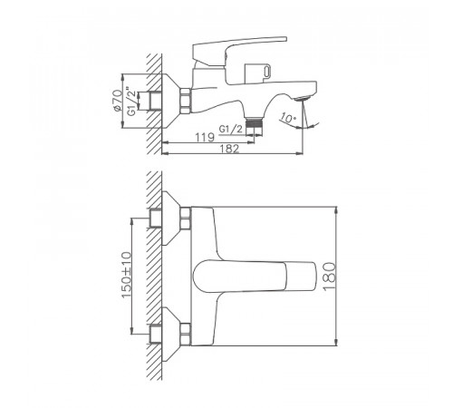 Смеситель для ванны Haiba HB60587 Хром