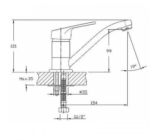 Смеситель для раковины Haiba HB4516 Хром