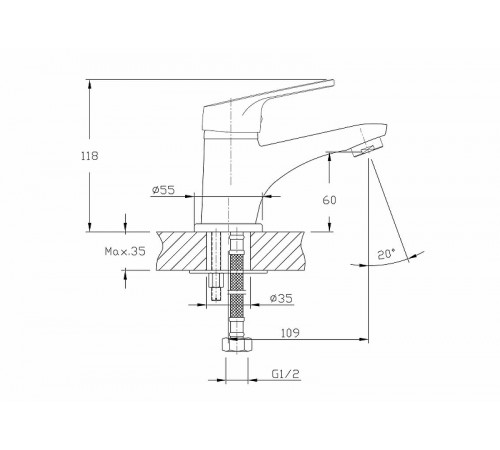 Смеситель для раковины Haiba HB1016 Хром