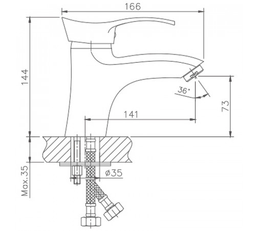 Смеситель для раковины Haiba HB1001 Хром