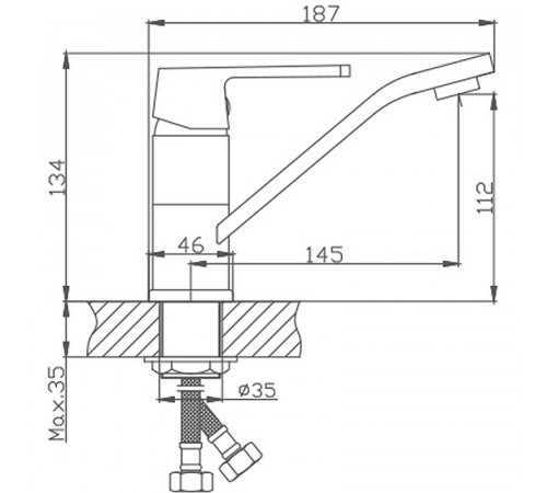 Смеситель для кухни Haiba HB45804-2 Белый Хром