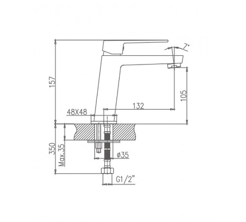 Смеситель для раковины Haiba HB11191 Хром