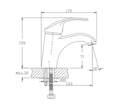 Смеситель для раковины Haiba HB1021-5 Сатин