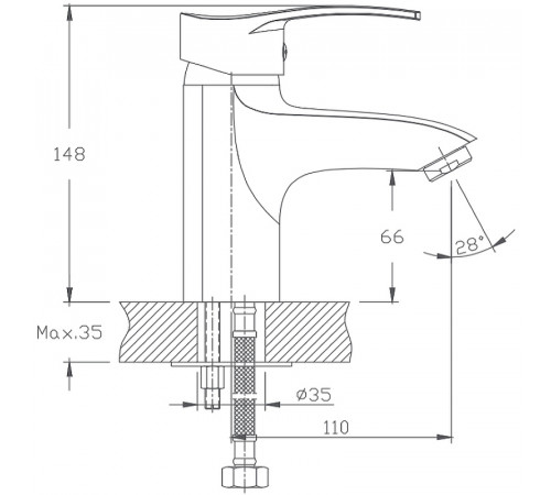 Смеситель для раковины Haiba HB1070 Хром