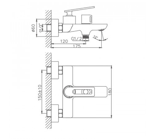 Смеситель для ванны Haiba HB60589 Хром