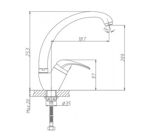 Смеситель для кухни Haiba HB4103-2 Хром