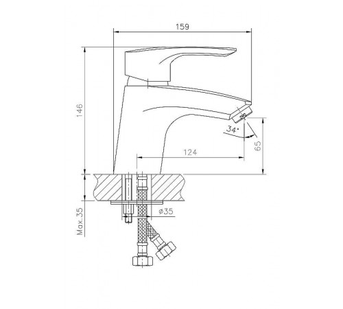 Смеситель для раковины Haiba HB1066 Хром