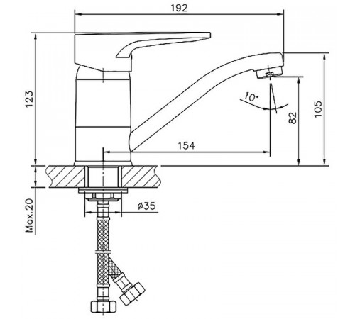 Смеситель для раковины Haiba HB4568-2 Хром