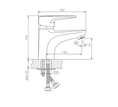 Смеситель для раковины Haiba HB1068 Хром