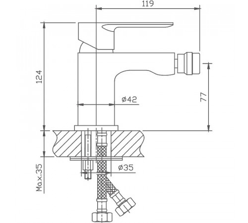 Смеситель для биде Haiba HB50505 Хром