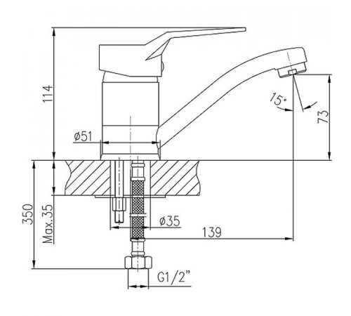 Смеситель для раковины Haiba HB4563 Хром