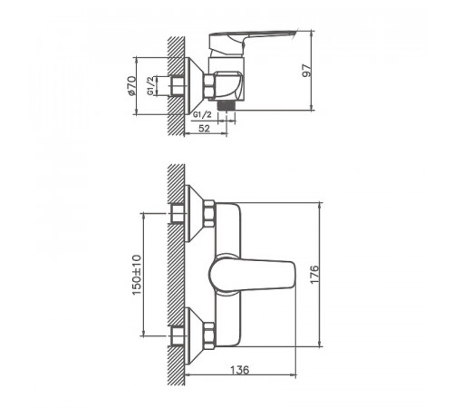 Смеситель для душа Haiba HB20563 Хром