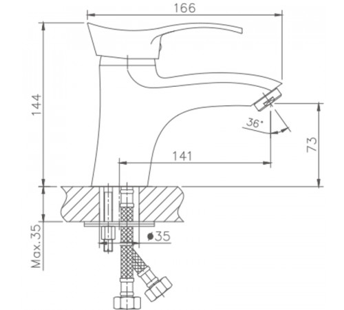 Смеситель для раковины Haiba HB1001-1 Хром