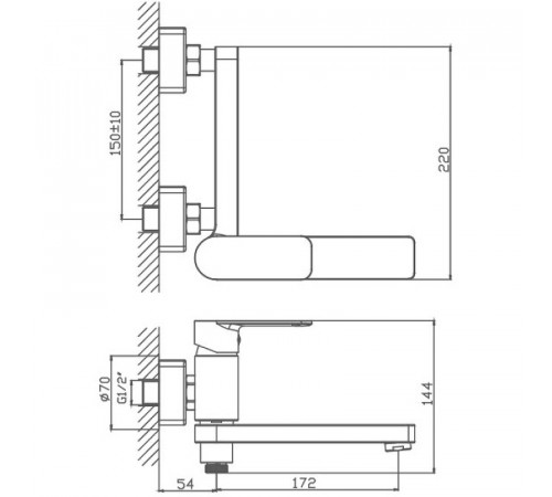 Смеситель для ванны Haiba HB60617 Хром