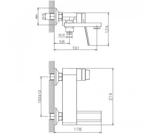 Смеситель для ванны Haiba HB60572 Хром