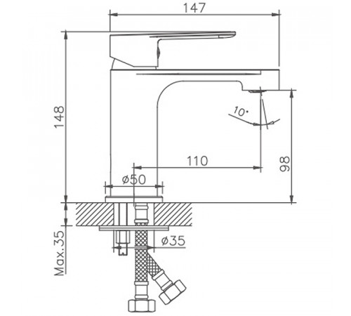 Смеситель для раковины Haiba HB10557-8 Белый Хром