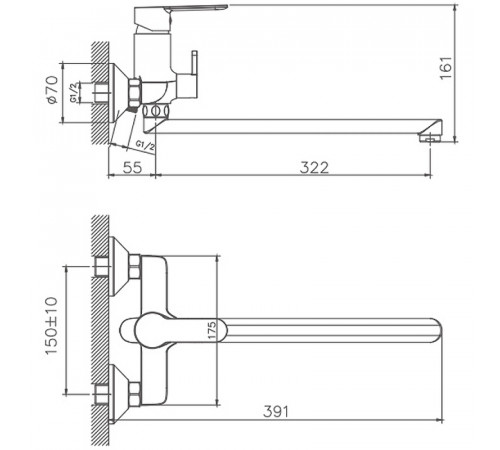 Смеситель для ванны Haiba HB22557-8 универсальный Белый Хром