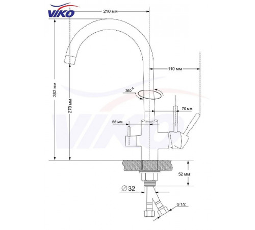 Смеситель для кухни Viko V-5164 Бронза