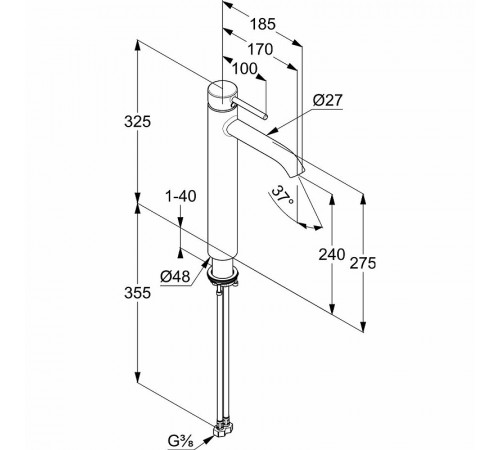 Смеситель для раковины Kludi Bozz 382865376 Белый матовый