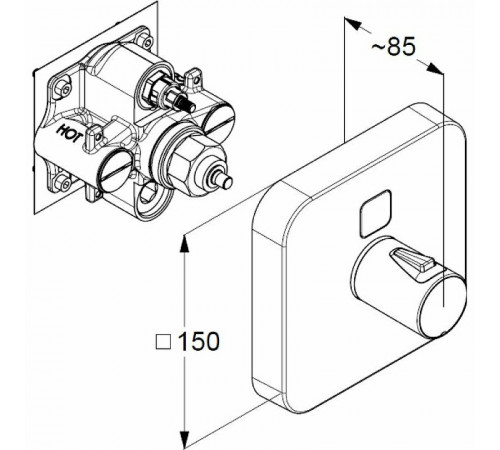 Смеситель для душа Kludi Push 389010538 с термостатом Хром