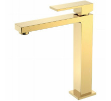 Смеситель для раковины Boheme Qubic 472-G Золото глянцевое