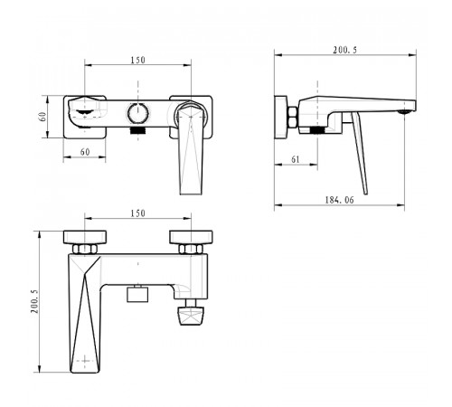 Смеситель для ванны Boheme Venturo 373-W Белый Хром