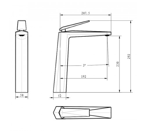 Смеситель для раковины Boheme Venturo 382-b Черный Золото