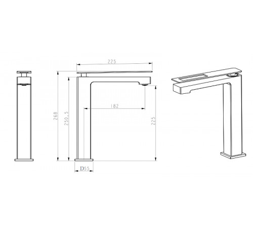 Смеситель для раковины Boheme Q 142-GR Золото Красный