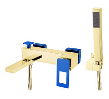 Смеситель для ванны Boheme Q 143-GUV Золото Синий