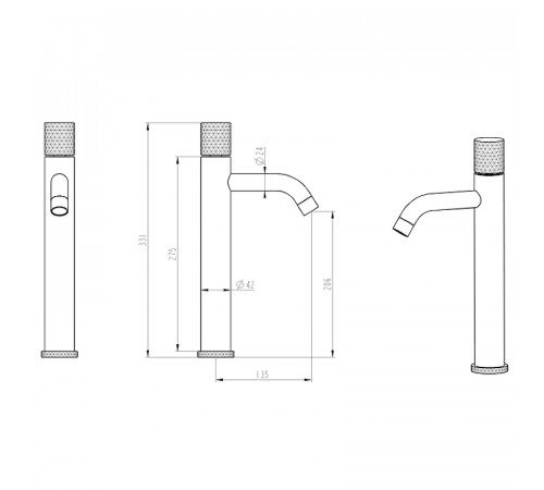 Смеситель для раковины Boheme Stick 122-WG Белый Золото