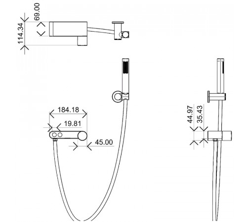 Смеситель для ванны Boheme Stick 123-WCR Белый матовый Хром