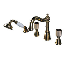 Смеситель на борт ванны Boheme Royal Cristal 395-Royal/CRST black Золото