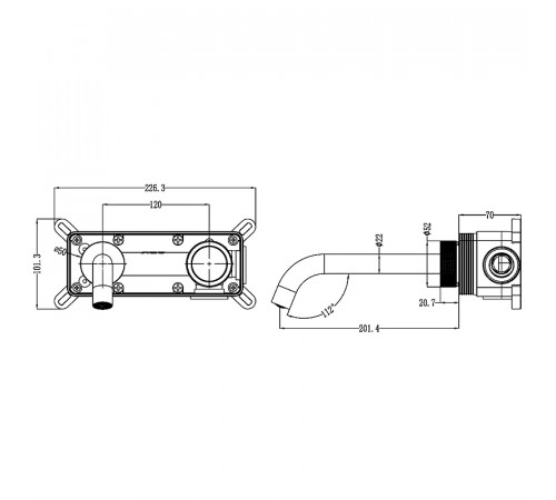 Смеситель для раковины Boheme Tech 158/2-GM Антрацит