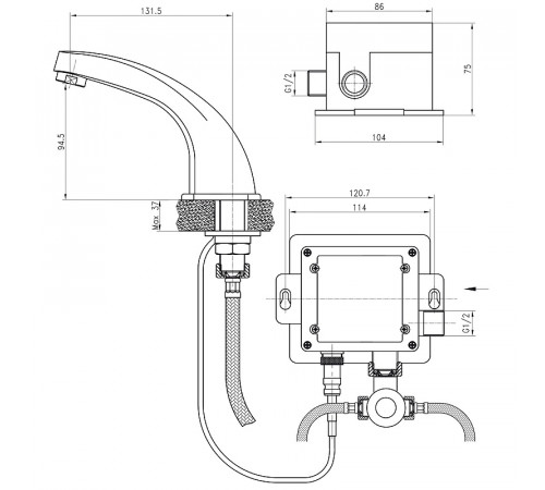 Смеситель для раковины Kaiser Sensor 38111 Хром