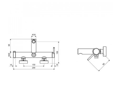 Смеситель для ванны Excellent Pi Arex AREX.1205WH Белый