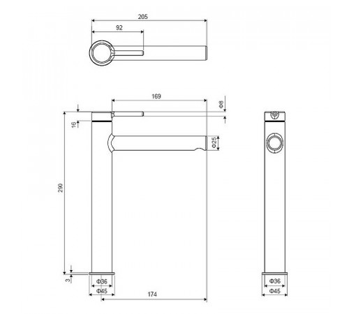 Смеситель для раковины Excellent Pi Arex AREX.1202GL Золото