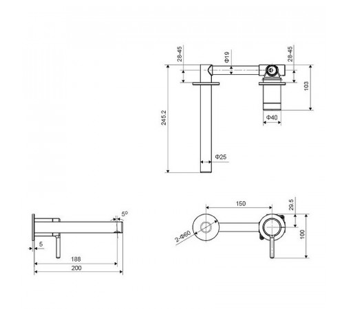 Смеситель для раковины Excellent Pi Arex AREX.1214GL Золото