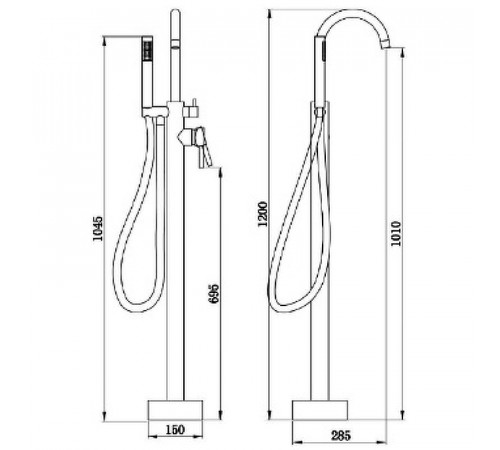 Смеситель для ванны Boch Mann Braies BM8921 Чёрный матовый