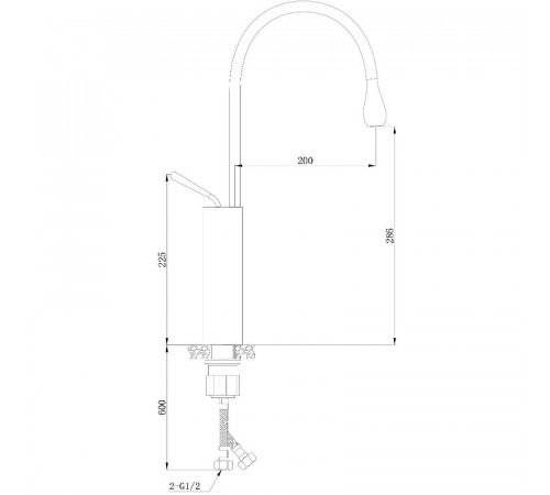 Смеситель для раковины Boch Mann Tropfen B XL BM9634 Черный матовый