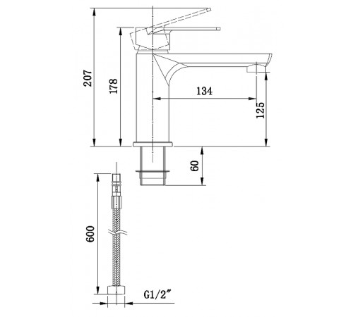 Смеситель для раковины Boch Mann Doris BM8598 Черный