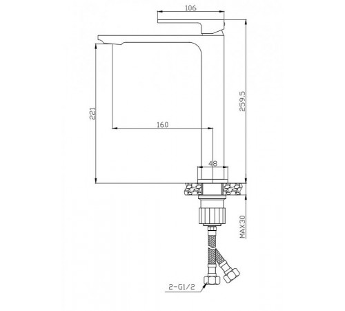 Смеситель для раковины BelBagno Luce LUC-LMC-CRM Хром