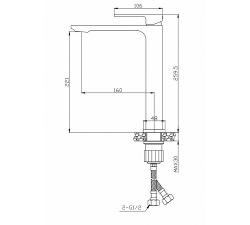 Смеситель для раковины BelBagno Luce LUC-LMC-ORO-W0 Золото